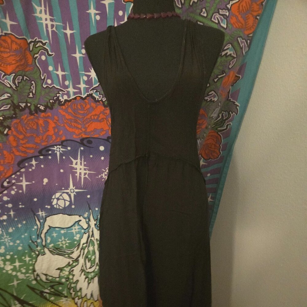 Handmade Tye Dye Maxi Knotted Back Black Dress